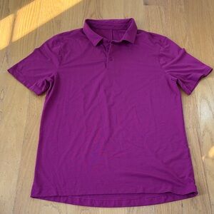 Lululemon men’s short sleeve polo shirt size small/medium burgundy/raspberry